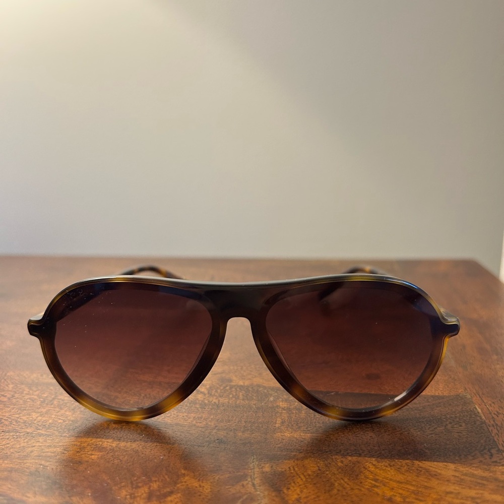 KREWE Tortoise Shell Aviator Sunglasses
